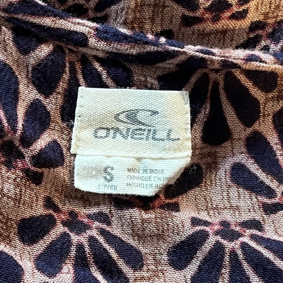 O’NEILL Sleeveless Dress in Navy & Salmon Pattern Sz S - Picture 3 of 4